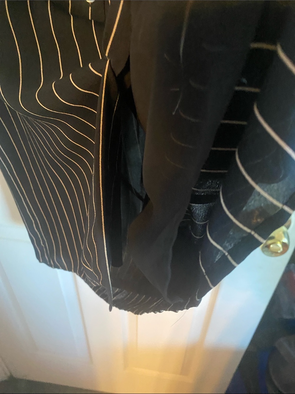 Lauren Ralph Lauren black and White Pinstripe Long-Sleeve Shirt Dress - Picture 4 of 5